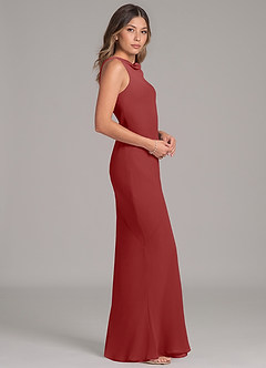 Azazie Allettie Vestidos de madrinha de casamento Vestido Ferrugem de Chiffon de sereia image7