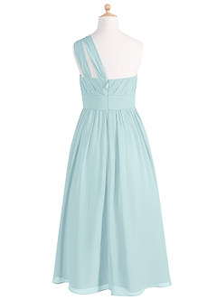 Azazie Molly Junior Sea Glass A-Line Pleated Chiffon Dress image8