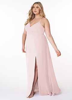 Azazie Everleigh Bridesmaid Dresses Blushing Pink A-Line Sweetheart Pleated Chiffon Dress image11