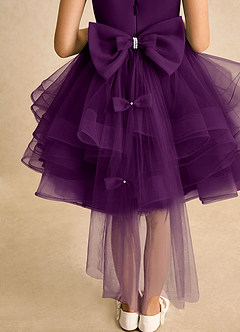 Azazie Tinie Blumenmädchenkleider Ballkleid Schleifen Tüll Kleid Traube image7