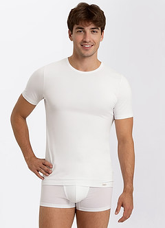 Arlen White 1-Pack Crew Neck T-shirt