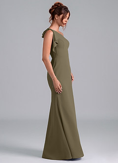 Azazie Rinna Bridesmaid Dresses Willow Green Mermaid One Shoulder Chiffon Dress image5