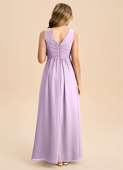 Azazie Skyla Junior Linia A Pofałdowany Szyfon Długość podłogi Młodsza druhna Sukienka image2