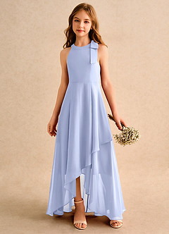 Azazie Boop Girls Formal Abiti da Ragazza di Fiori Abito A-Line in Chiffon Fiocco Ghiaccio image4