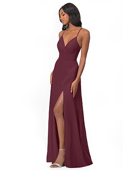 Azazie Everleigh Bridesmaid Dresses Cabernet A-Line Sweetheart Pleated Chiffon Dress image5