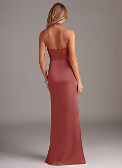 Azazie Jemma Suknie dla druhen Osłona Pofałdowany Satyna elastyczna Do ziemi Sukienka image6