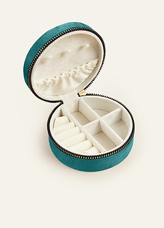 front Joyero redondo de terciopelo para dama de honor