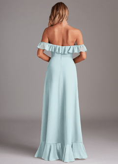 Azazie Lyra Robes de demoiselle d'honneur Robe Trapèze Convertible en Mousseline de soie Brume image7
