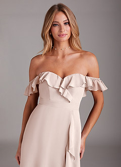 Azazie Lyra Robes de demoiselle d'honneur Robe Trapèze Convertible en Mousseline de soie Rose Pétale image9