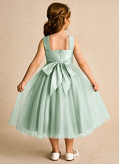 Azazie Dovey Flower Girl Dresses Agave Ball-Gown Bow Tulle Dress image3