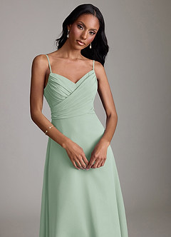 Azazie Kali Bridesmaid Dresses Agave A-Line Pleated Chiffon Dress image5
