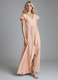 Azazie Omari Bridesmaid Dresses English Rose A-Line Chiffon Dress image1