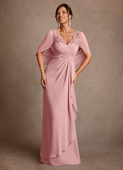 Azazie Santa Clara Mother of the Bride Dresses Dusty Rose A-Line Lace Dress image1