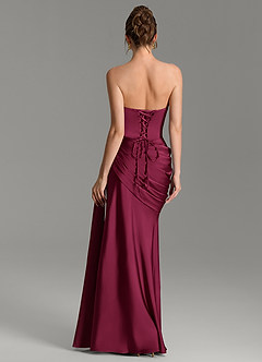 Azazie Zorah Bridesmaid Dresses Burgundy Mermaid Corset Stretch Satin Convertible Dress image6
