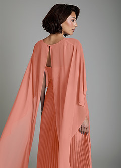 Azazie Micah Vestidos de damas de honor Vestido Rosa Salmón de Satén Elástico de Línea A Convertible con Corsé image8