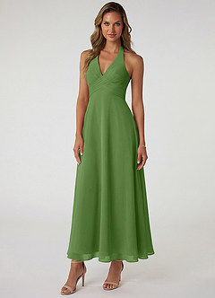 Azazie Tessie Suknie dla druhen Linia A Pofałdowany Szyfon Długość kostki Sukienka image1