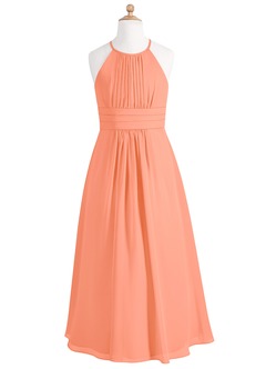 Azazie Bonnie Junior Sunset A-Line Pleated Chiffon Dress image5