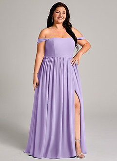 Azazie Calianna Bridesmaid Dresses Lilac A-Line Off the Shoulder Chiffon Convertible Dress image13