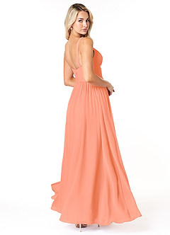 Azazie Chanel Bridesmaid Dresses Sunset A-Line Pleated Chiffon Dress image5