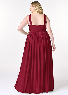 Azazie Elvira Bridesmaid Dresses Burgundy A-Line Pleated Chiffon Dress image8