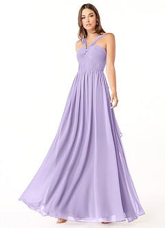 Azazie Dionne Bridesmaid Dresses Lilac A-Line Corset Chiffon Dress image4