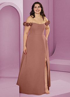 Barbie ♥ Azazie Bridesmaid Dresses Cedar Rose A-Line Off the Shoulder Chiffon Convertible Dress image11
