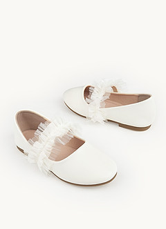 front Ruffle Strap Girl's Flat Shoes