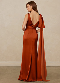 Christian Siriano Bridal for Azazie 1011 Bridesmaid Dresses Paprika Mermaid Bow Stretch Satin Dress image2