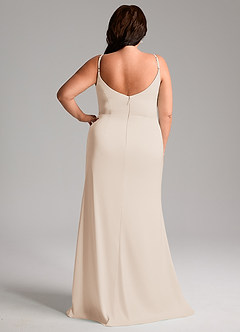 Azazie Deandra Bridesmaid Dresses White Alabaster Mermaid Pleated Stretch Satin Dress image8