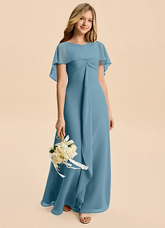 Azazie Selena Junior Bermuda A-Line Ruched Chiffon Dress image5