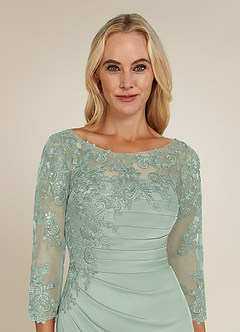 Azazie Alisondra Mother of the Bride Dresses Agave Sheath Scoop Lace Lace Dress image5