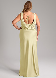 Azazie Rylina Bridesmaid Dresses Lemon Sorbet Mermaid Stretch Satin Dress image8