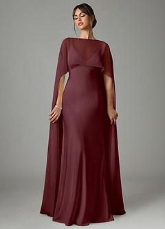 Azazie Stefania Vestidos de madrinha de casamento Vestido Sangria de Cetim elástico de Linha A image1