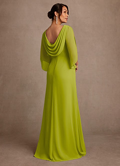Azazie Anaheim Mother of the Bride Dresses Lemongrass A-Line Pleated Chiffon Dress image2