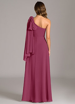 Azazie Tella Bridesmaid Dresses Mulberry A-Line One Shoulder Chiffon Dress image7