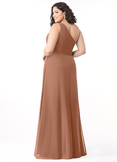 Azazie Dallas Jurken voor bruidsmeisjes Jurk van Chiffon met A-Lijn One-Shoulder Bronzeertint image8