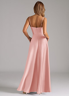 Azazie Elle Essayer des robes à la maison Robe Trapèze en Satin extensible Plissée Noir image7