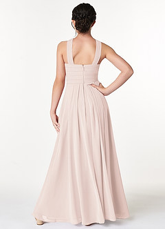 Azazie Kaleigh Junior Rose Petal A-Line Pleated Chiffon Dress image2