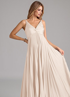 Azazie Raychelle Bridesmaid Dresses White Alabaster A-Line Pleated Stretch Satin Dress image7