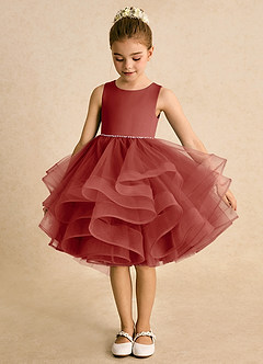 Azazie Tinie Flower Girl Klänningar Klänning Balklänning i Tyll Rosett image5