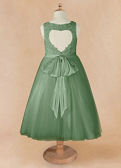Azazie Calla vestidos de niña de las flores Vestido de Matcha de Tul de Princesa con Encaje image8
