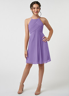 Azazie Ginny Junior Tahiti A-Line Pleated Chiffon Dress image1