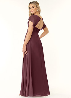 Azazie Rylee Bridesmaid Dresses Sangria A-Line Pleated Chiffon Dress image4