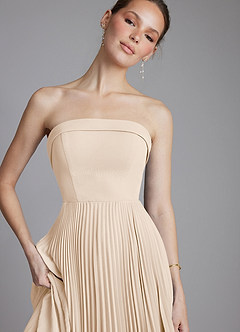 Azazie Mariana Bridesmaid Dresses White Alabaster A-Line Strapless Chiffon Dress image3