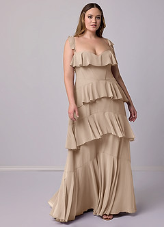 Barbie ♥ Azazie Bridesmaid Dresses Taupe A-Line Sweetheart Neckline Chiffon Dress image9