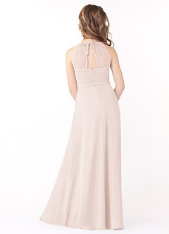 Azazie Dawn A-Line Pleated Chiffon Floor-Length Junior Bridesmaid Dress image3