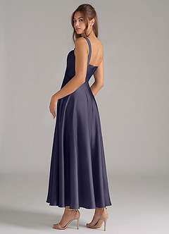 Azazie Shaude Bridesmaid Dresses Stormy A-Line Pleated Stretch Satin Dress image7