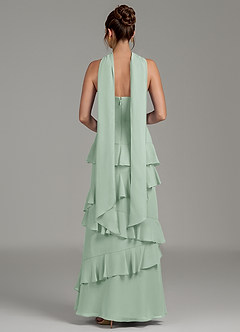 Azazie Imani Bridesmaid Dresses Agave A-Line Ruched Chiffon Dress image4