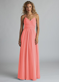 Azazie Haleigh Venta Final Vestido de Burgundy de Gasa de Corte en A con Plisado image1