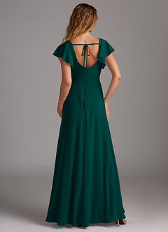 Azazie Bondi Bridesmaid Dresses Pine A-Line Side Slit Stretch Chiffon Dress image2